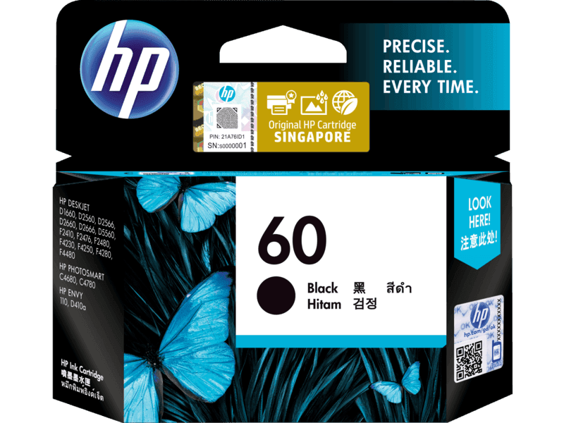 HP 60 Black Original Ink Cartridge - Shop HP.com Singapore
