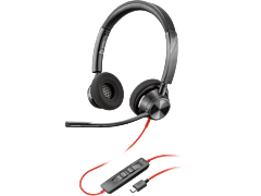Poly Blackwire 3320 Stereo Microsoft Teams Certified USB-C Headset +USB-C/A Adapter (8X220AA)