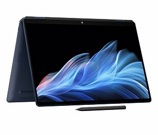 HP OmniBook Ultra Flip 14 inch Laptop 14-fh0080TU, Blue + HP Series 3 Pro 23.8 inch FHD Monitor - 324pv + HP 400 Quiet Wireless Mouse, Black - 14" - Blue (B96A7PA-BN1)