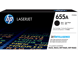 HP 655A Black Original LaserJet Toner Cartridge (CF450A) - Center facing