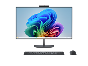 HP OmniStudio X All-in-One Desktop Next Gen AI 27-cx0006d PC + HP 720 Multi-Device Rechargeable Wireless Keyboard and Mouse Combo + HP Series 3 Pro 23.8 inch FHD Monitor  - 27-inch (68.58 cm) - Eclipse gray (D71HLPA-BN)