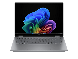 HP OmniBook X Flip 2-in-1 14 inch Laptop Next Gen AI 14-fm0140TU, Silver + HP Series 3 Pro 23.8 inch FHD Monitor  - 14 inches - Meteor silver aluminum (D79Q1PA-BN)