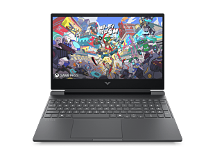 HP Victus Gaming 15.6 inch Laptop 15-fa2499TX, Silver - 15.6" - Mica silver, black chrome logo (DJ6Q3PA) - Center facing
