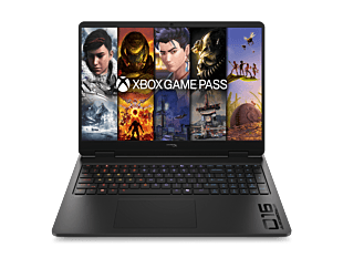 HyperX OMEN 16 inch Gaming Laptop PC 16-am2101TX - 16" - Shadow black, black chrome logo (DJ6S5PA) - Center facing