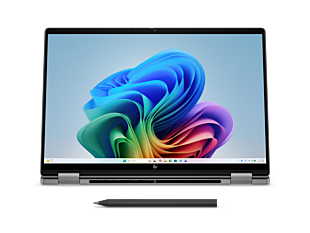HP OmniBook X Flip 2-in-1 14 inch Laptop Next Gen AI 14-kb0097TU, Silver - 14" - Meteor silver aluminum (DQ6W4PA)