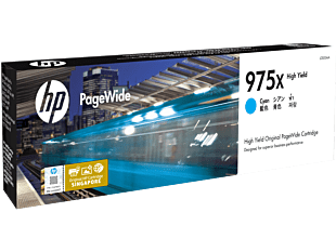 HP 975X High Yield Cyan Original PageWide Cartridge (L0S00AA) - Right facing