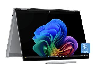 HP OmniBook X Flip Next Gen AI PC Laptop 14 inch 14-fm0064TU, Silver + HP Series 3 Pro 23.8 inch FHD Monitor  - 14" - Meteor silver (BQ4J6PA-BN1)