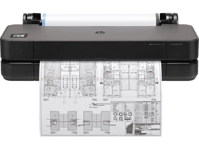 HP DesignJet T250 24-inch Compact Large Format Plotter Printer (up to A1 size) with Mobile Printing (5HB06A)