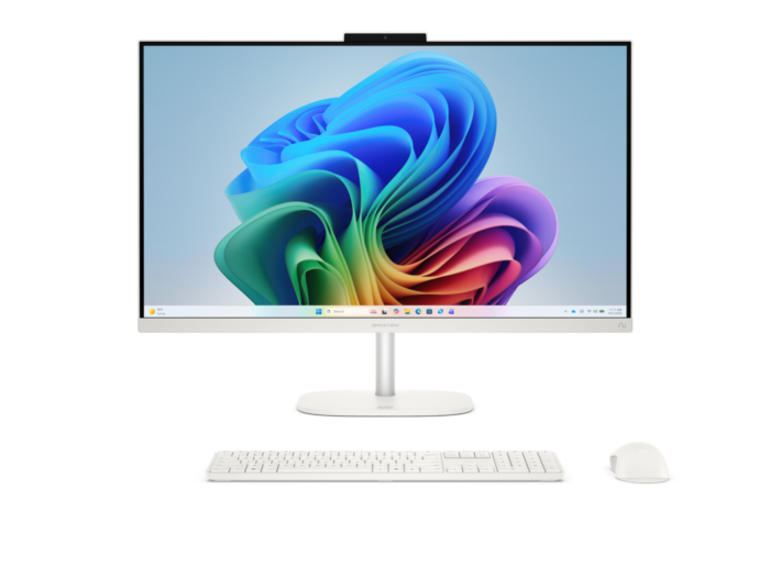 HP OmniStudio All-in-One Desktop Next Gen AI 27-cy0000d PC + HP Smart Tank 580 All-in-One Printer - 27-inch (68.58 cm) - Cotton white (D71HMPA-BN)