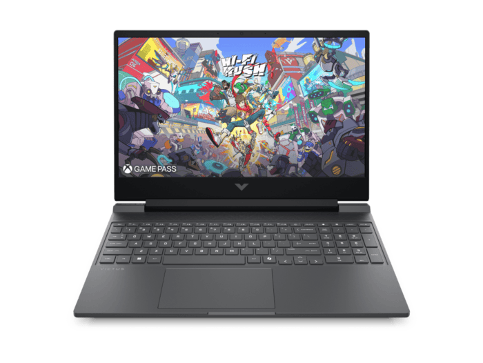 HP Victus Gaming 15.6 inch Laptop 15-fa2499TX, Silver - 15.6" - Mica silver, black chrome logo (DJ6Q3PA) - Center facing