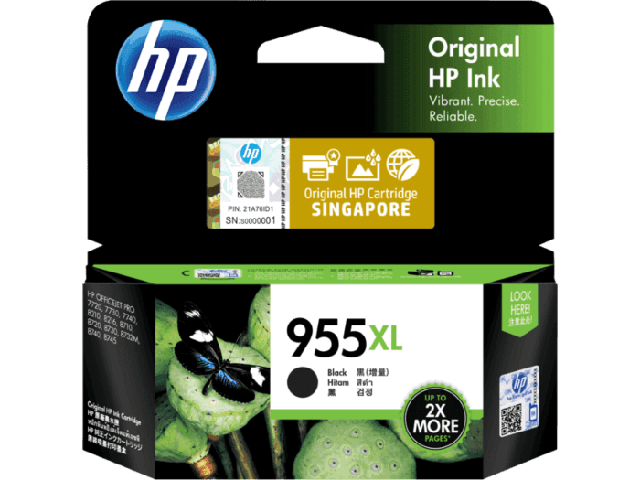 Hp 955xl High Yield Black Original Ink Cartridge Hp Store Singapore