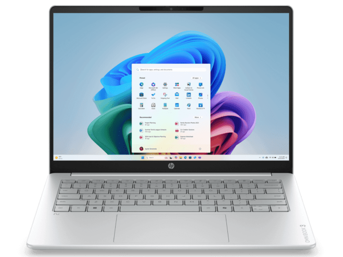 HP OmniBook 3 14 inch Laptop Next Gen AI 14-hs0030TU, Silver - 14" - Glacier silver cover and keyboard frame, canvas gray base (D6ZB6PA)