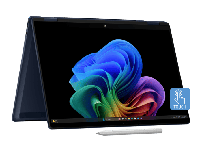 HP OmniBook X Flip Next Gen AI PC 14 inch Laptop 14-fm0063TU, Blue + HP Series 3 Pro 23.8 inch FHD Monitor  - 14" - Atmospheric blue (BQ4J5PA-BN1)