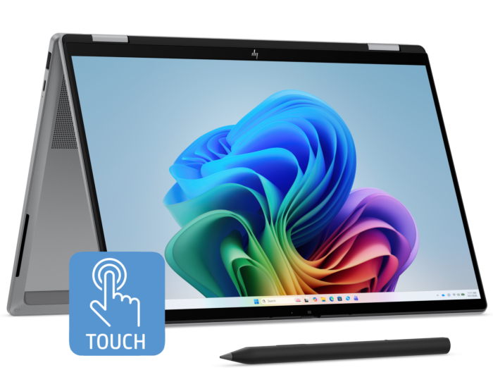 HP OmniBook X Flip 2-in-1 14 inch Laptop Next Gen AI 14-kb0098TU, Silver - 14" - Meteor silver aluminum (DQ6W3PA)